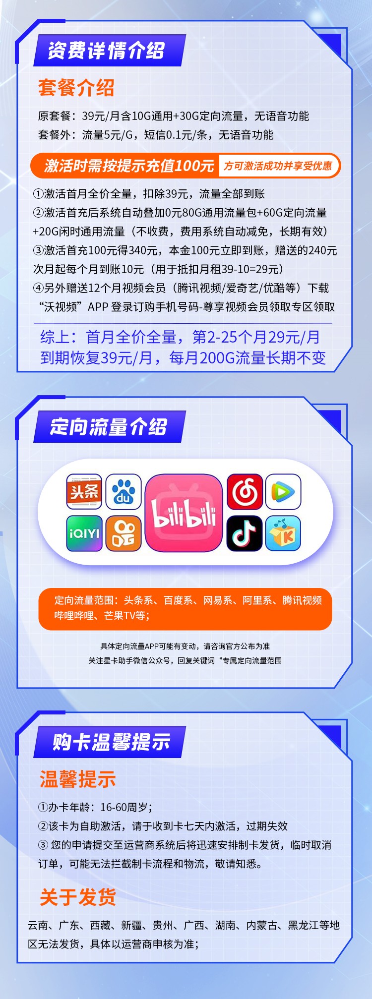 联通沃神卡资费套餐介绍