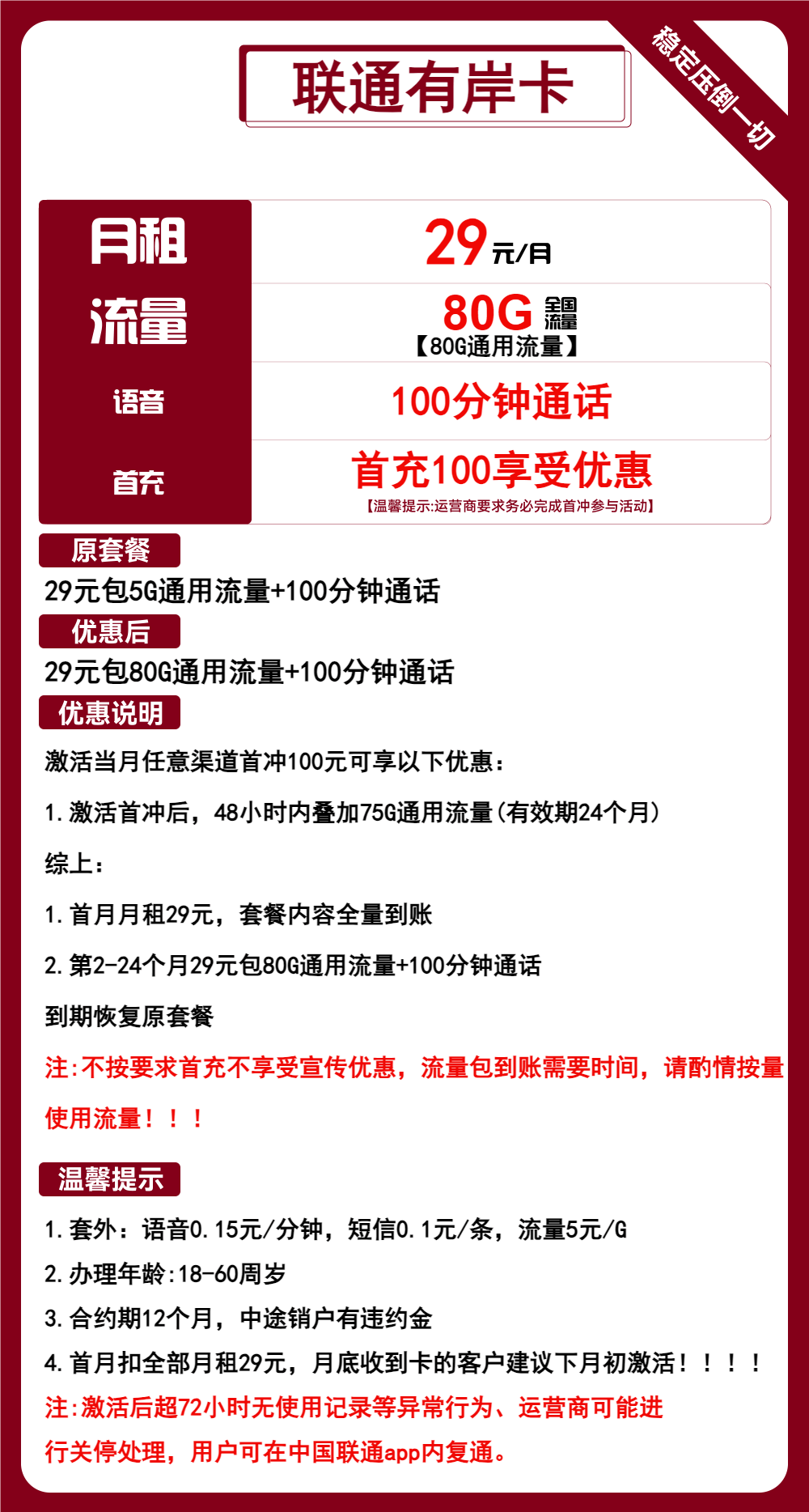 魔卡之家，联通有岸卡资费套餐介绍