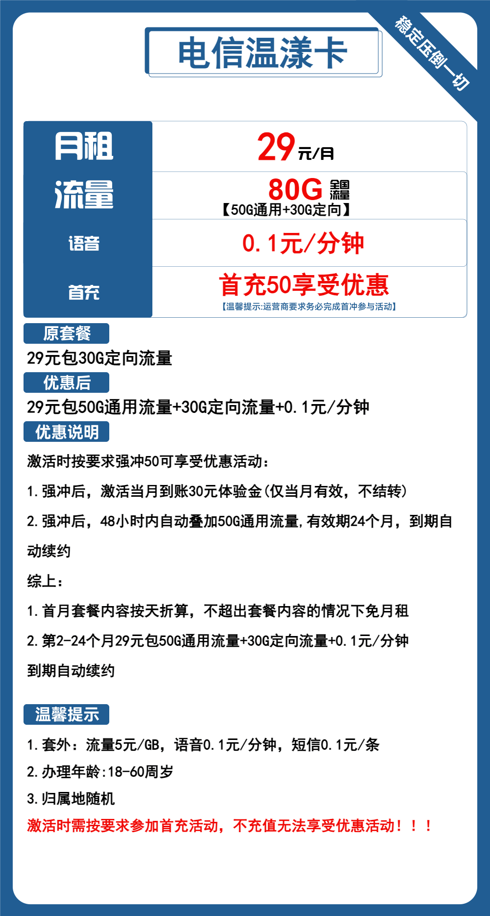 魔卡之家，电信温漾卡资费套餐介绍
