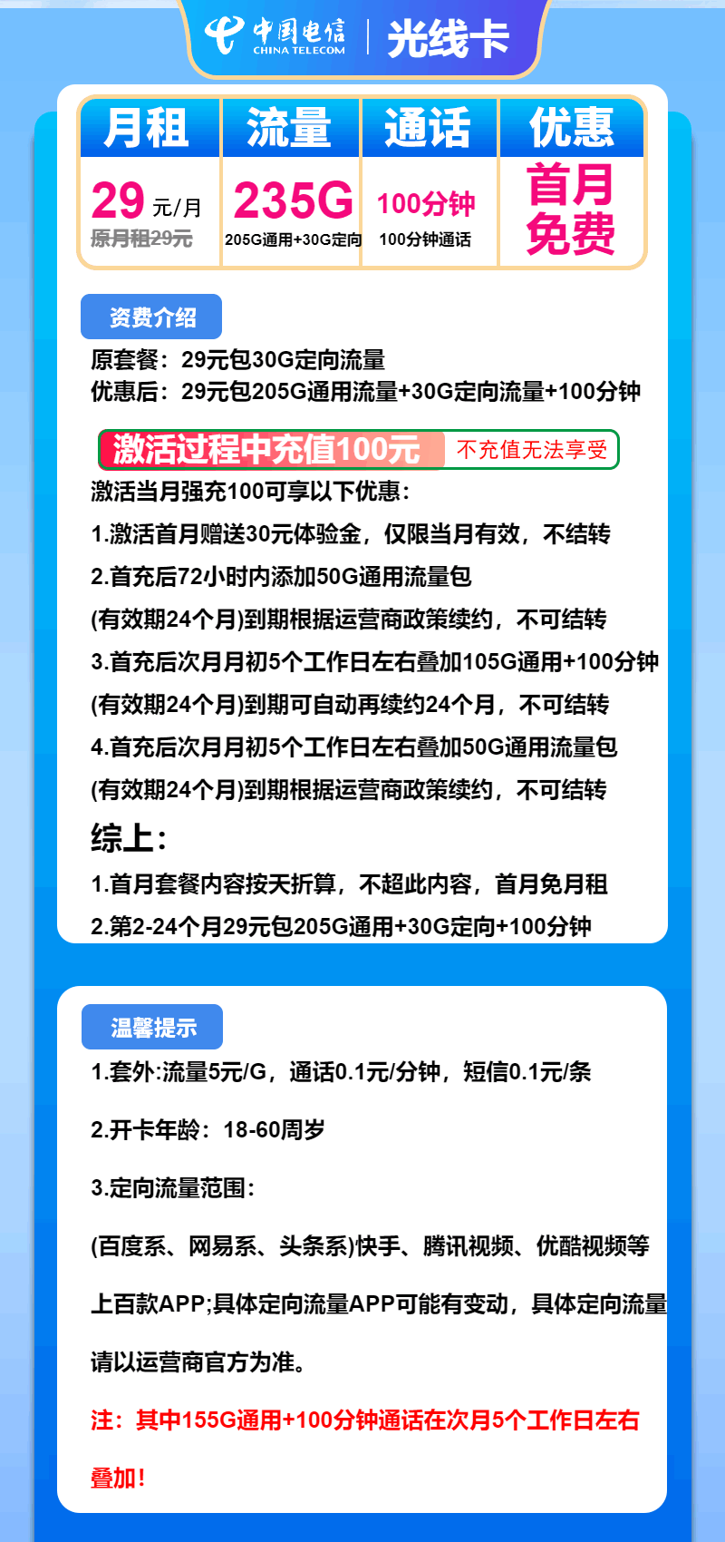 魔卡之家，电信光线卡资费套餐介绍