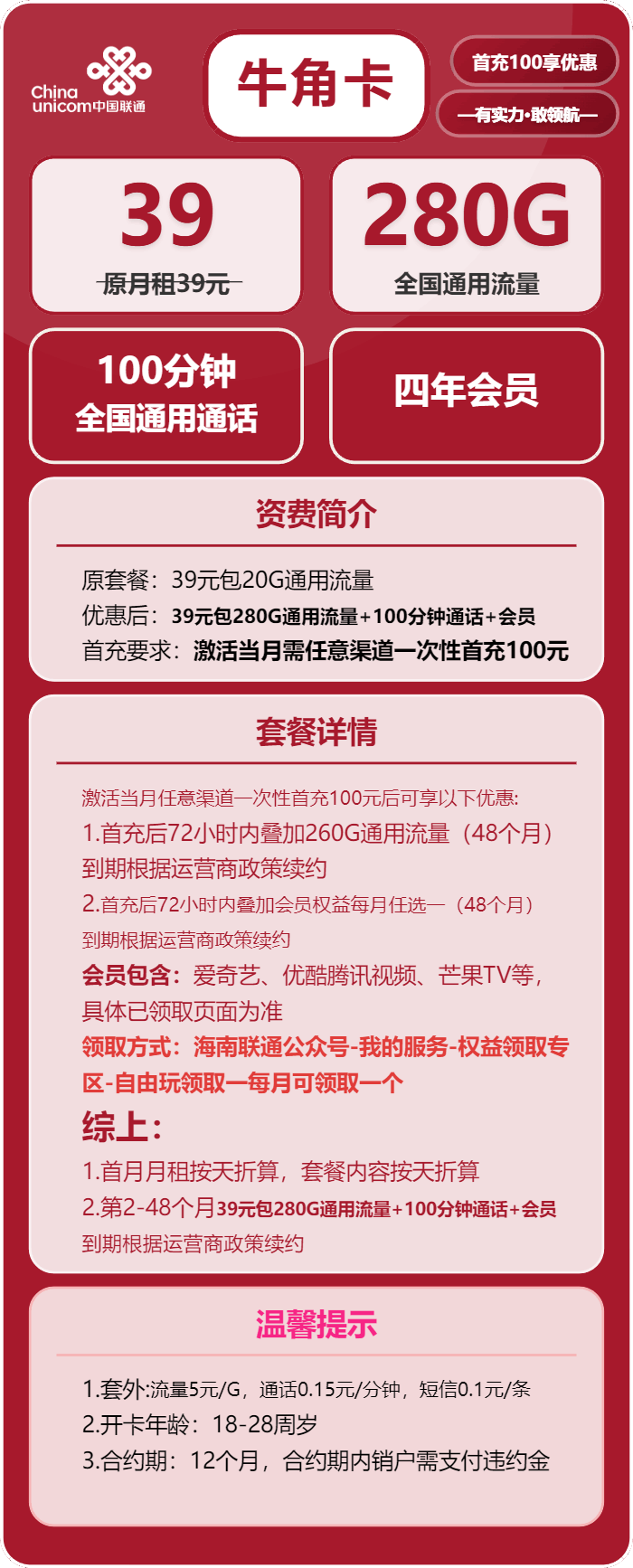 魔卡之家，联通牛角卡资费套餐介绍
